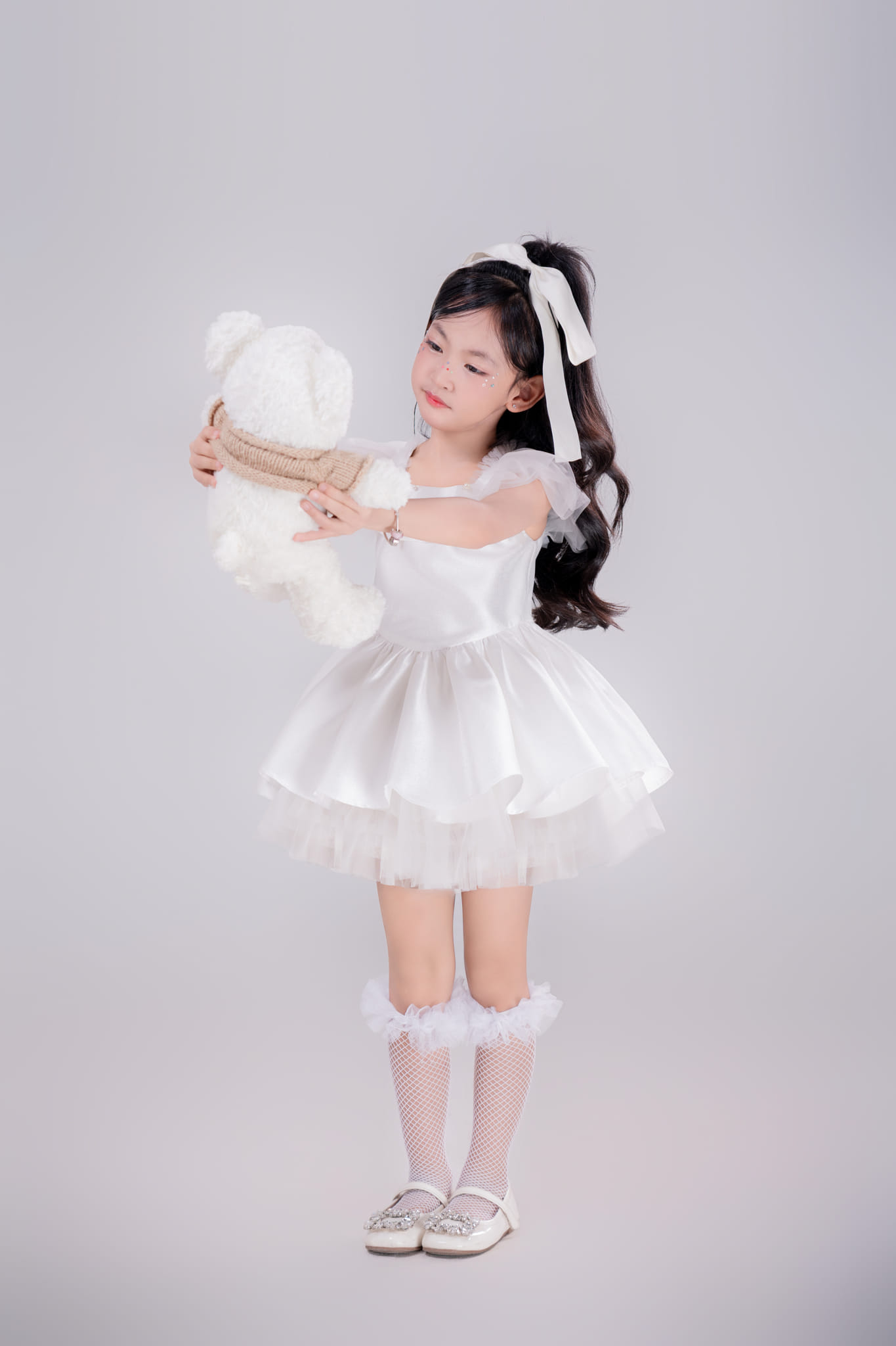 Váy thiết kế bé gái đi tiệc - Vải Taffeta Pháp
